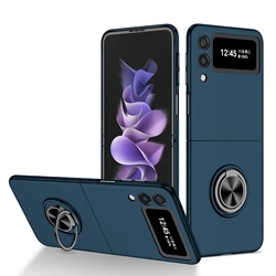 With Finger Ring Hard Phone Case for Galaxy Z Fold3 Z Fold 4 3 5G Fold 2 1 Car Mount Magnetic Holder Protective Skin Cover