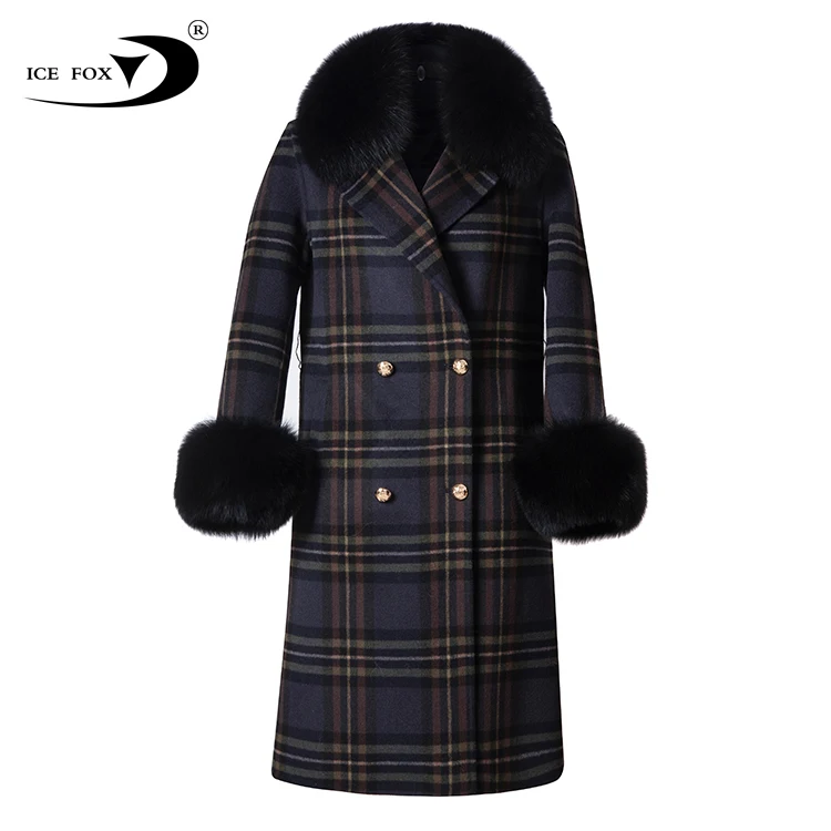 2021 Winter Lady Popular Beige Super Warm Top Quality Sheep Skin Double Woolen Coat