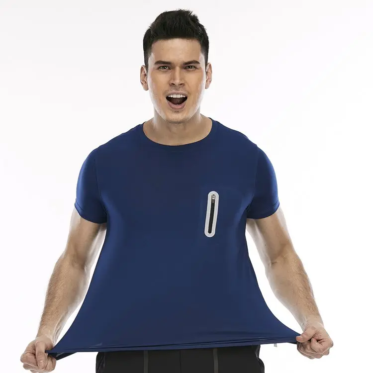 Одежда для тренировок, мужские футболки с карманами на молнии, обычная цветная бамбуковая футболка большого размера, мужские футболки с карманом