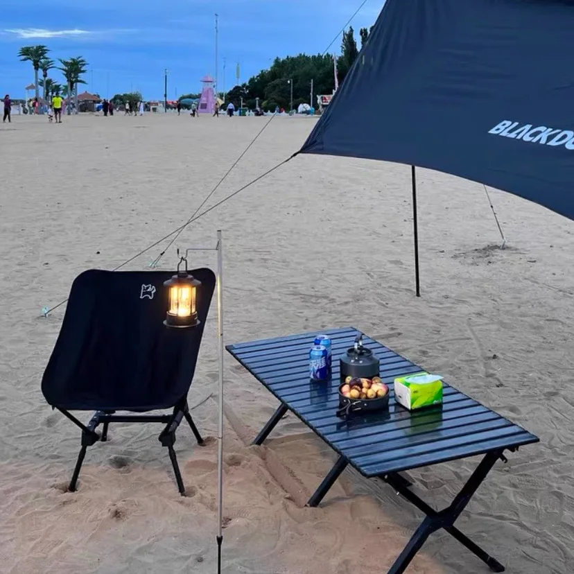 Outdoor Black Portable Folding Camping Table Aluminum