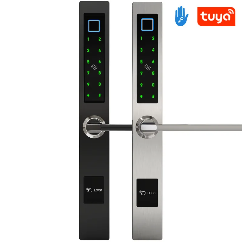 GOKING high security tuya smart lock door waterproof outdoor sliding keyless door lock digital fingerprint with handle