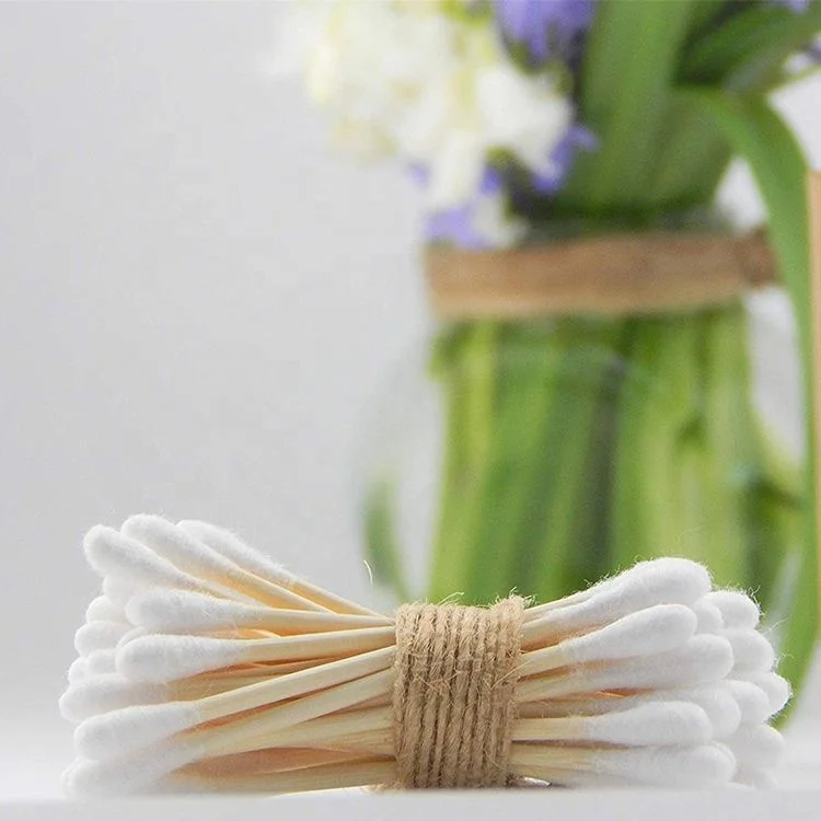 Eco-friendly  bamboo stick cotton swab ear cleaning cotton buds
