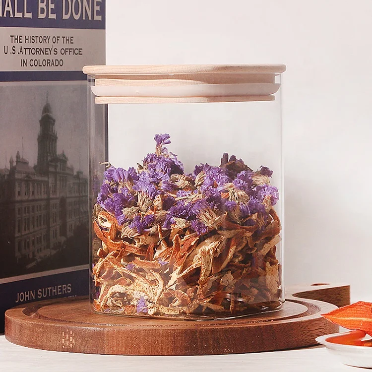 Wholesale Kitchen use clear Nut candy effervescent  package High Borosilicate custom square glass storage jar borosilicate glass