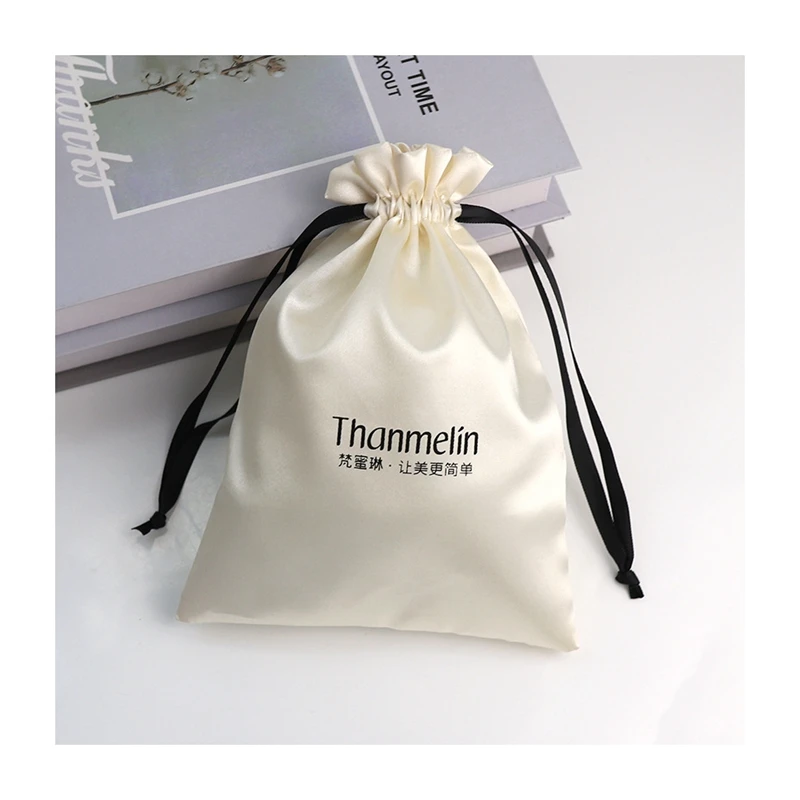 Pandasew Luxury Dense Silk Satin Bag Jewelry Package Pouch Drawstring Bag With Custom Logo Printed