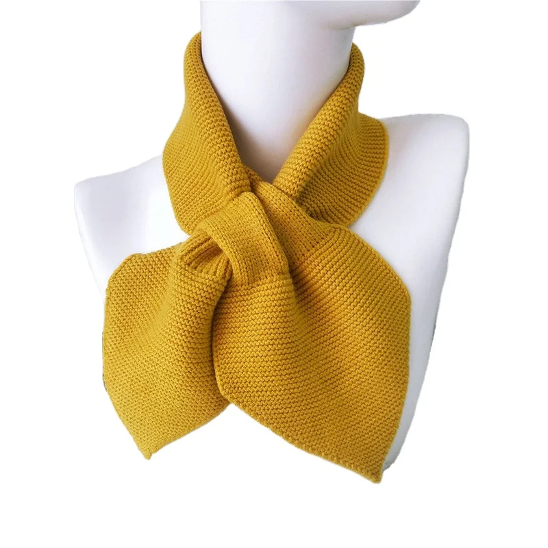 
CLIMATE Elegant Small Bow Fishtail Scarves For Women Lady Girl Vintage Sweet Knit Warm Shawls Scarf And Wrap Colorful Scarves 