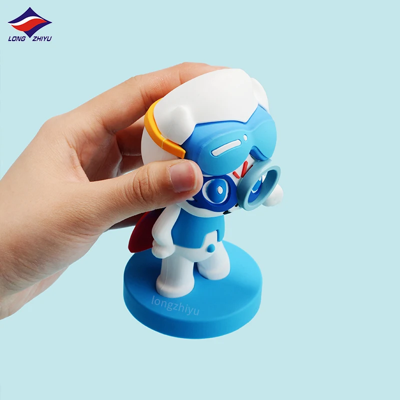 Longzhiyu 17 Years Factory Kawaii Blue Action Figure 3D Cartoon Character Figure Soft PVC Crafts