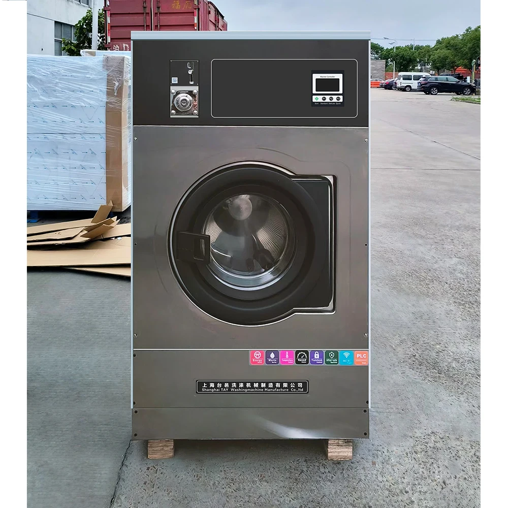 Full Automatic front loading commercial coin operated Stack Laundry Washer and Dryer Machine Laundry Equipment