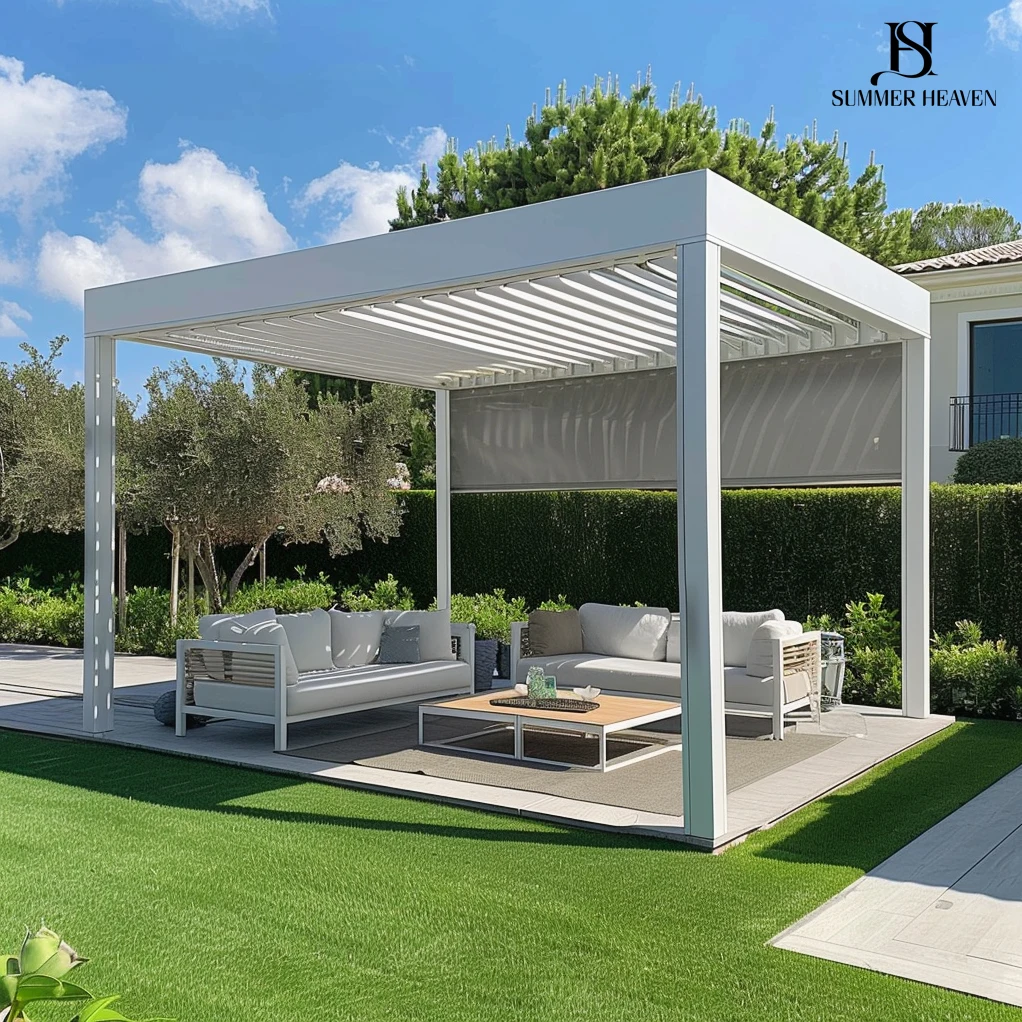 Hot Selling Luxurious Aluminum Louvered Pergola Pavilion Used for Outdoor Garden Entertaining Guests in Multiple Countries