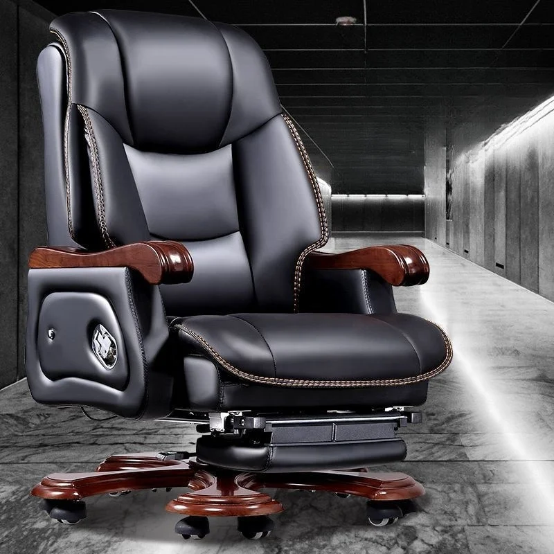 Chinese Boss Chair Business leather CEO Office chair with massage pedal, lie down,ergonomics