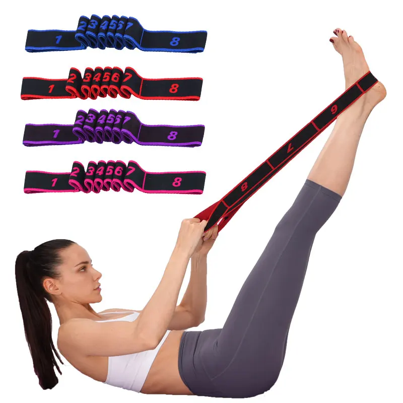 Women Latin Trainer Pilates Ballet Fitness Exercise Dance Looped Resistance Band Elastic Belts Yoga Stretch Strap