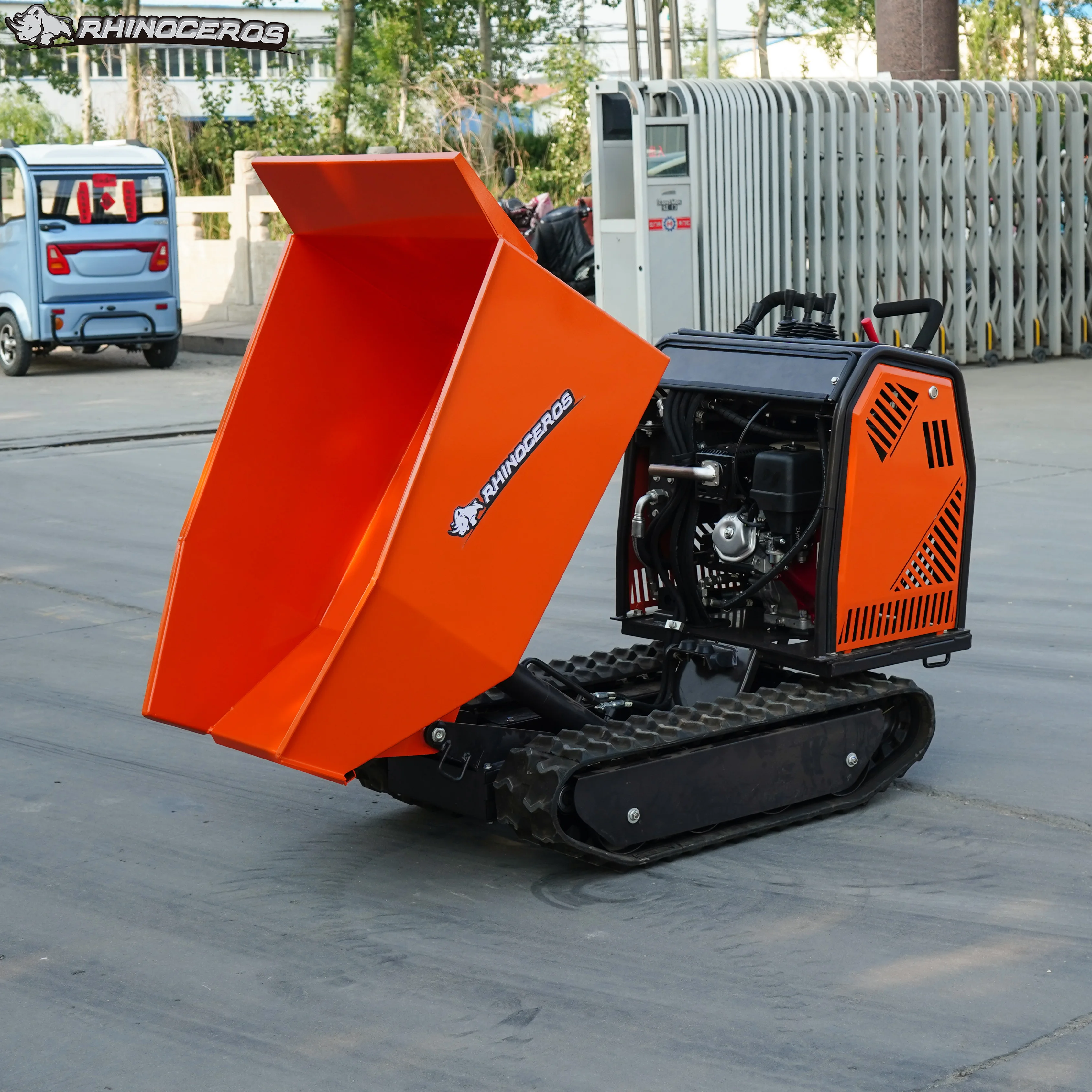 Самый популярный 9hp бензиновый двигатель Гидравлический опрокидывающийся 500 кг мини-самосвал/мини-гусеничный самосвал для строительной площадки