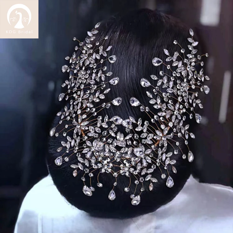 hot sale Luxury Rhinestone wedding crown Comb for bridal accessories wedding headband crystal bridal hair pieces accessories