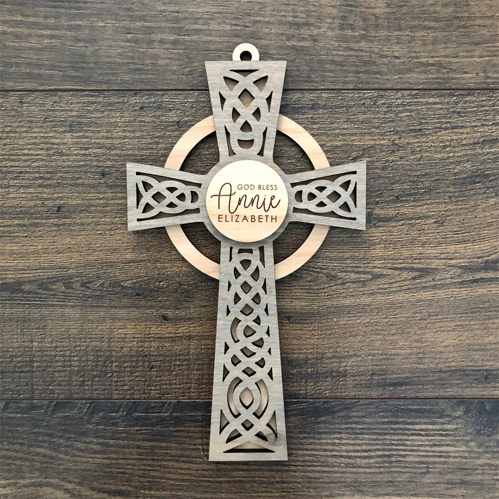 Factory Wholesale Church Celtic Religious Christian Decoration Wall Hanging Craft Handmade Gift Wooden Cross