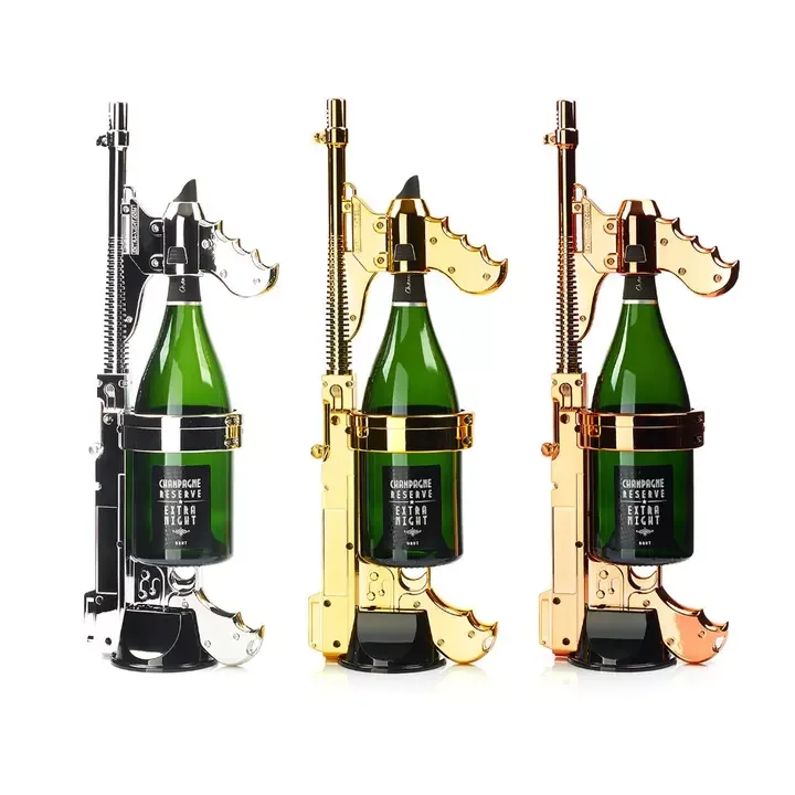 Champagne Gun Holder Event Supplies Display Shelf Champagne Bottle Holder Champagne Wine Set Shotgun with LED Lights