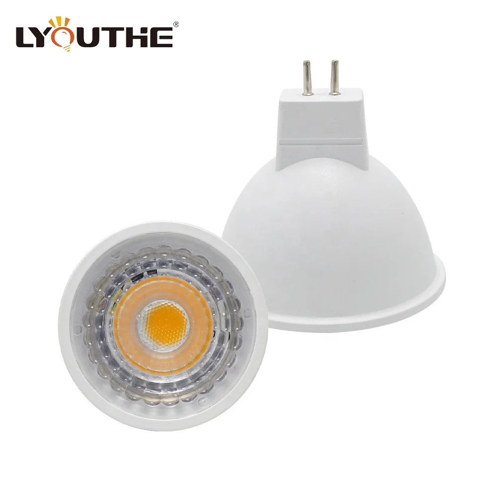 Indoor AC12V 5w 7w aluminum plastic recessed spot light COB MR16 GU5.3 bulb