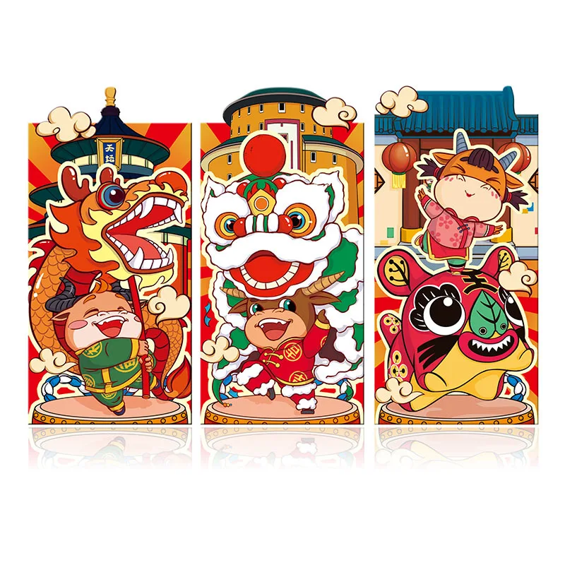 2022 китайский новогодний конверт для денег Hongbao красный пакет Lucky Money