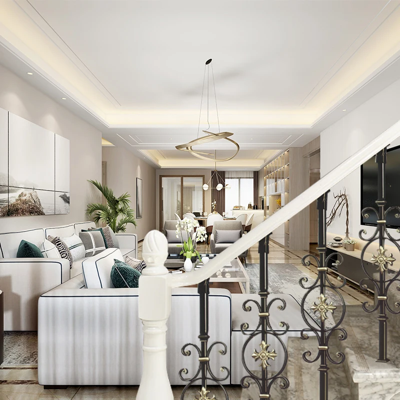 Factory wholesale price high quality modern luxury laser cut interior wrought iron pipe balcony railing