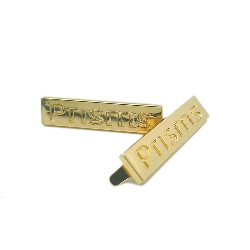 2020 Trade Assurance gold custom metallic metal logo tags plate  sticker for clothes