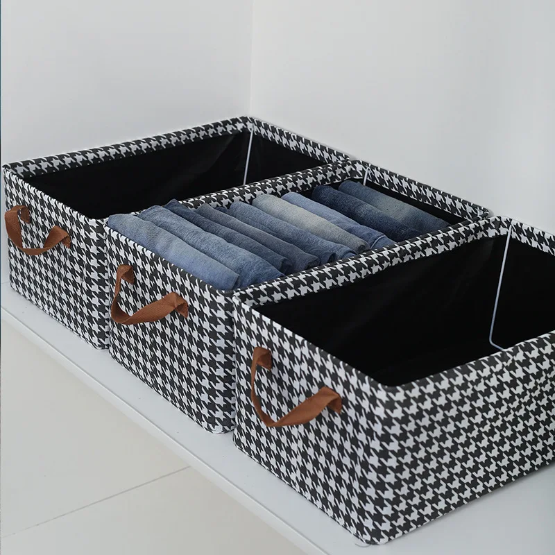 Fashion Wholesale Fabric Open Steel Frame Foldable Portable Clothing Pants Sundries Storage Basket