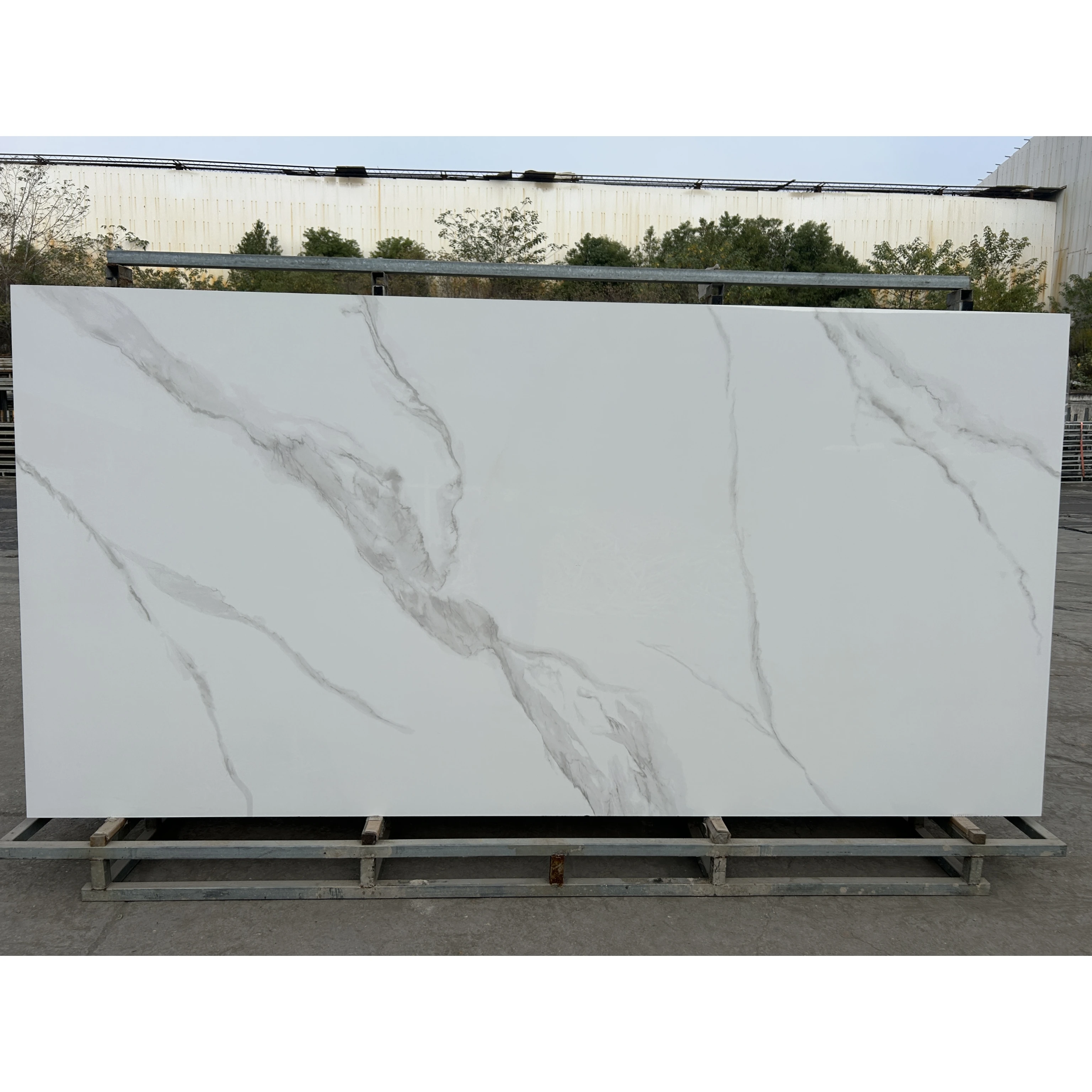 Customizable size high quality white sintered stone large slab coffee table dresser