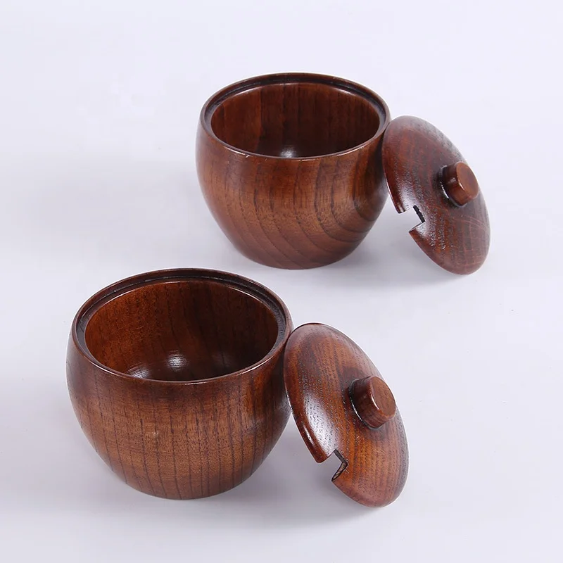Japanese Seasoning Pot Creative Wooden Salt Pepper Shaker Pepper Bottle With Lid