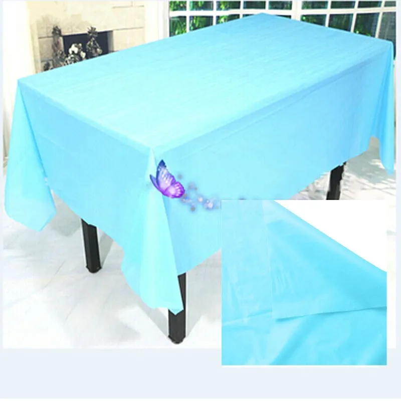 Disposable Plastic Table Cover Waterproof Party Tablecloth Clear Plastic Restaurant Square Shape Party Handmade Modern Solid KS