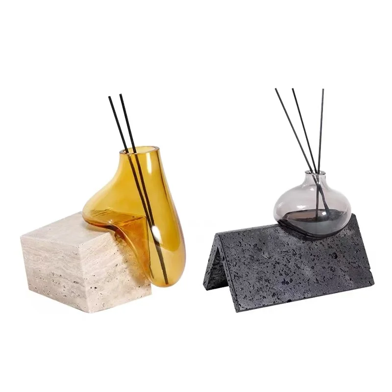 Marble Ornaments Travertine Aromatherapy Ornaments Bedroom Living Room Glass Aromatherapy Bottles