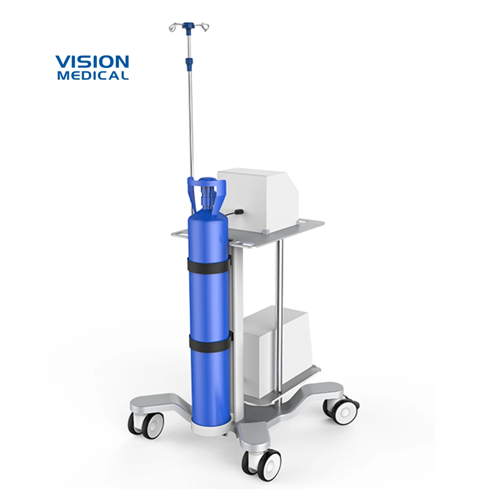 manufacturer High Quality stainless steel hospital trolley iv stand Medical oxygen cylinder trolley hospital patient trolley