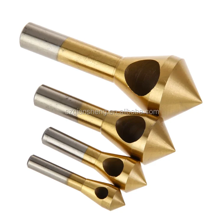 4pcs/set 2-5/5-10/10-15/15-20mm Titanium Coated Countersink Deburring Chamfer Tool