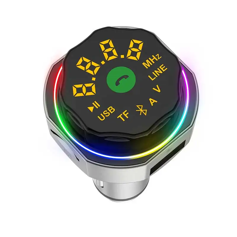 GXYKIT AP06 RGB LED Light Metal Safety Hammer Design Hands Free Car Radio Player Bluetooth Car Charger