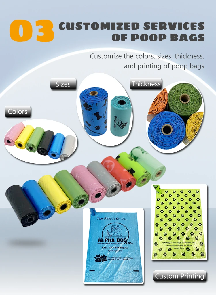 Wholesale Pet Waste Bag Eco-Friendly Plastic Poop Bag For Dogs