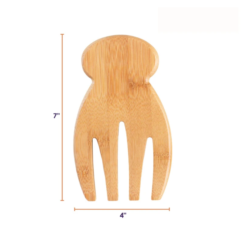 Eco-Friendly Bamboo Salad Hands Bamboo Salad Server Set for Kitchen Using