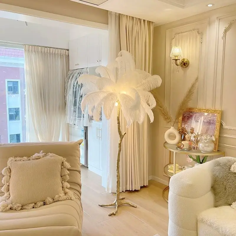 New Lighting Modern Resin Standing light Decorative Lighting Lamps Indoor Living Room Hotel Home Feather Floor Lamp