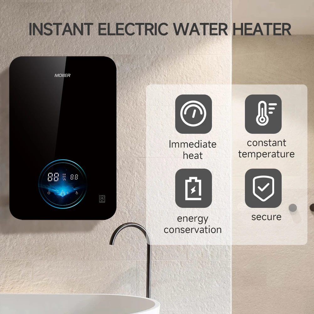 5KW 6KW 7KW 8.8kW Electric Instant Water Heaters Wall Mounted Instant Shower Hot Water Heater Kitchen Hot Water Tap Geyser