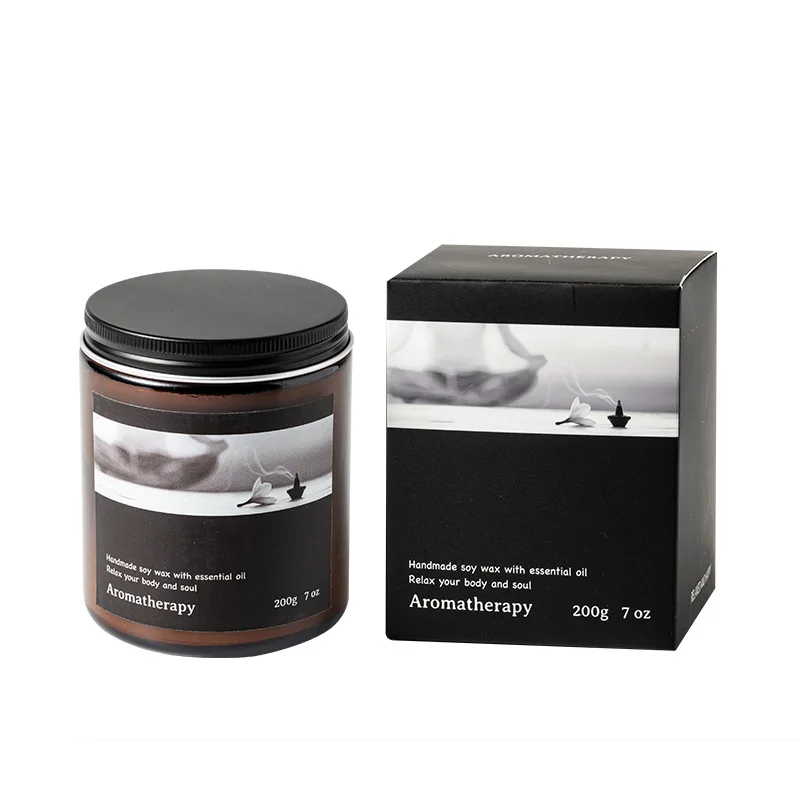 200g Wax Lavender Scented Gift Candles in Glass Jar with Metal Screw Lid Soy Wax Scented Candle Gift Set Candles Private Label