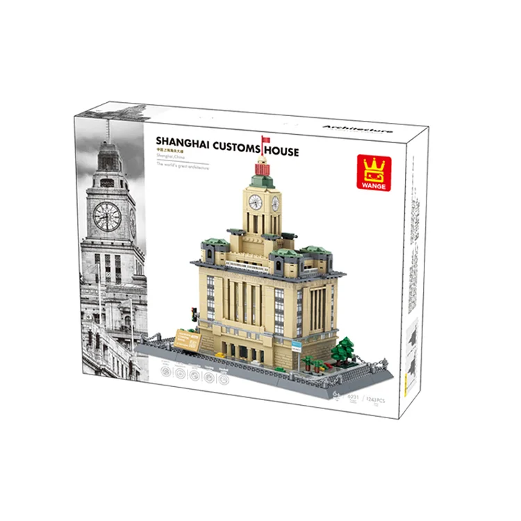 mini building block sets model toy home decoration Customs house brick toys