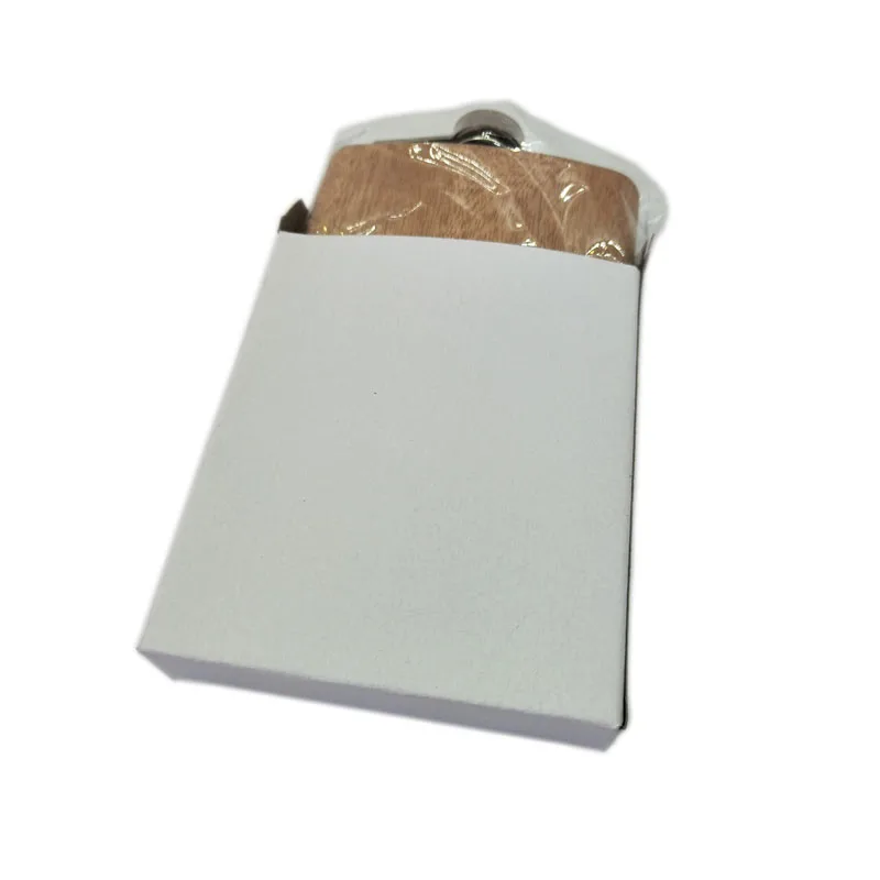 
Stocked wholesale 6oz stainless steel wooden hip flask 