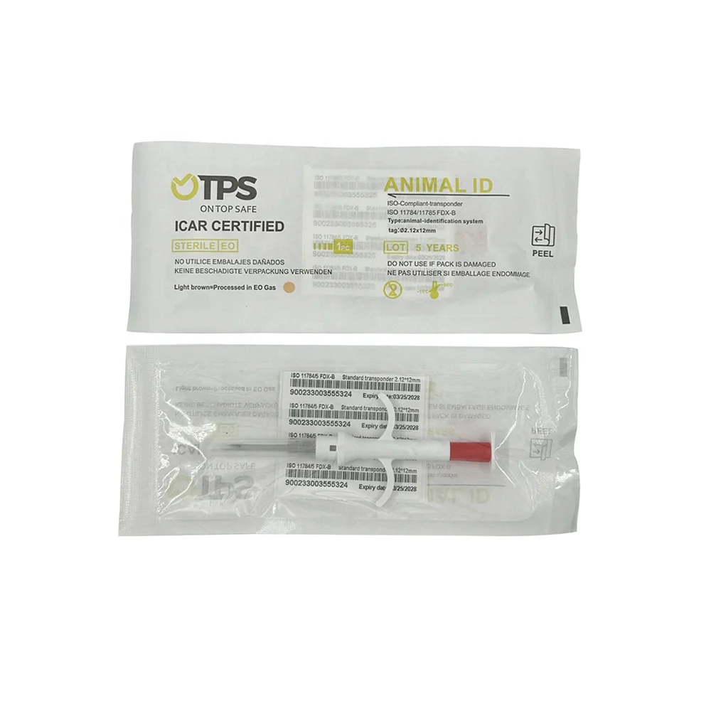 OTPS 134.2khz Implanted Bioglass Hdx Fdx-b RFID Dog Microchips Animal Id Tag Transponder Chip For Pet Dog Cat Fish