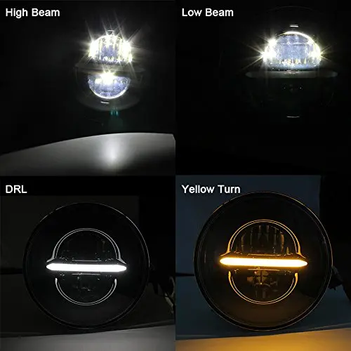 7 inch 55W 12v Headlight motorcycle round headlight high/low led headlight for Harley Davidson motorcycle with parking light