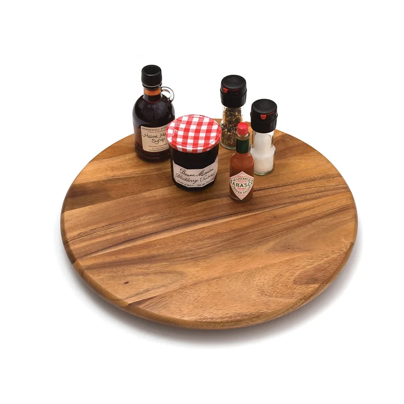 Круглая вращающаяся поднос из дерева акации, 10 дюймов, 18 дюймов