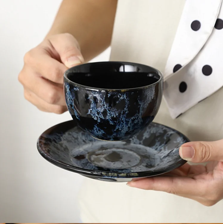 Чашки и блюдца наборы прозрачных чашек для чая воды керамическая глина в японском стиле сервис Арабская кофейная чашка эспрессо