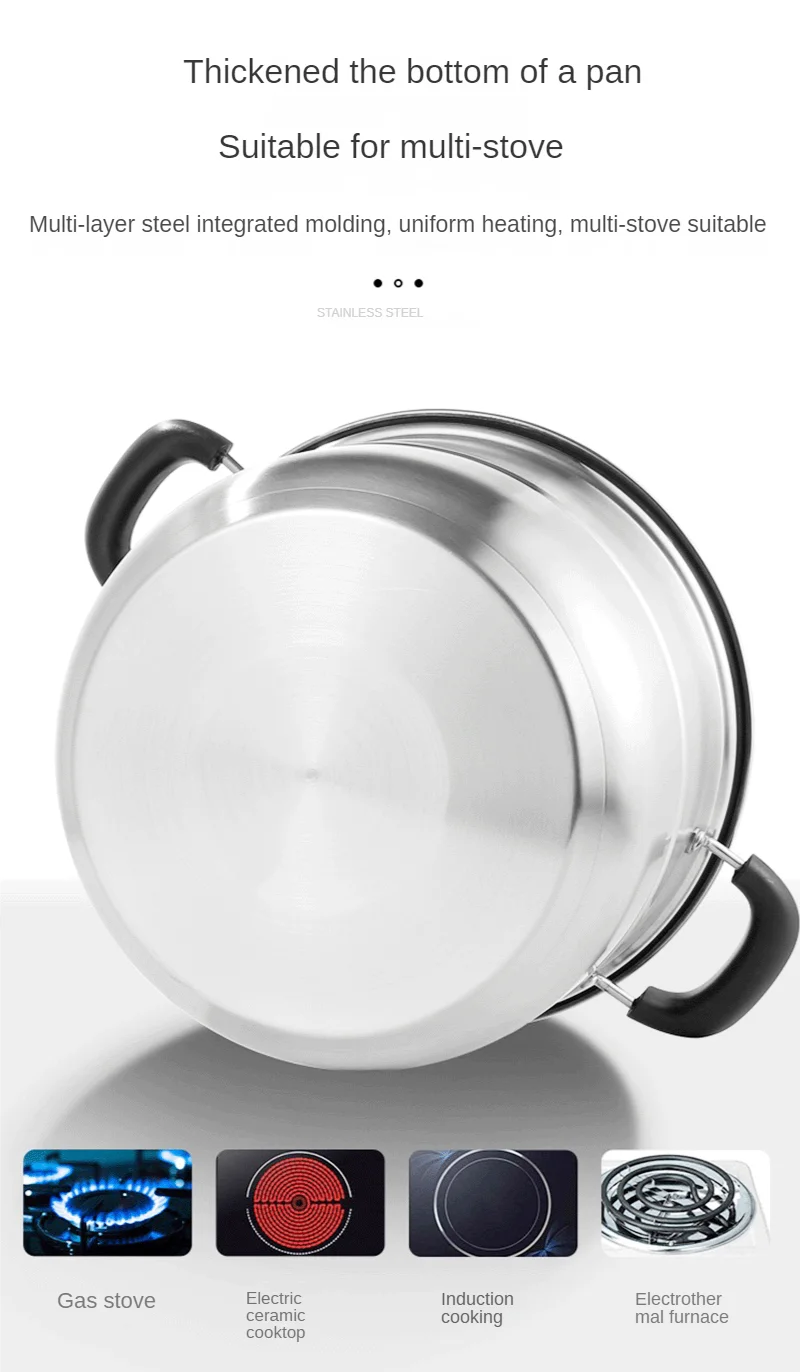 Wholesale High Quality Stainless Steel Cooking Steamer Pot With Visible Lid