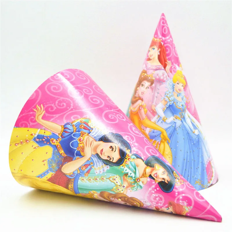 Pink 6 Princess design plate balloons banner party decorations custom tableware set event party supplier