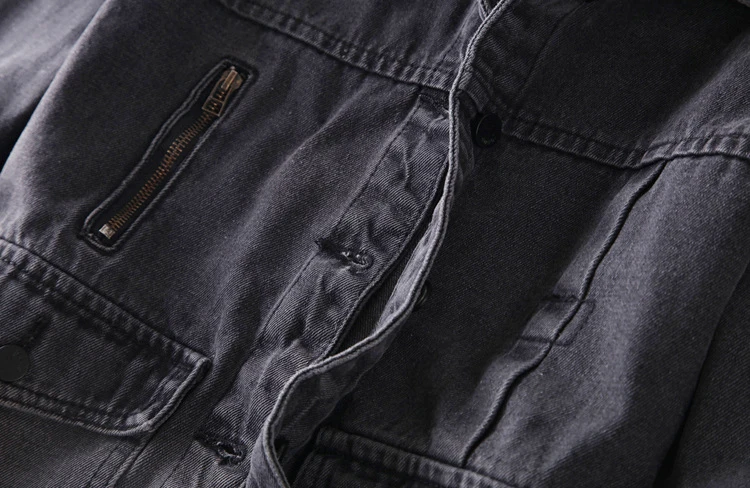 
High Street Men Denim Jackets Male Fade Outdoor Fashion Wholesale Motorcycle Jean Jackets 