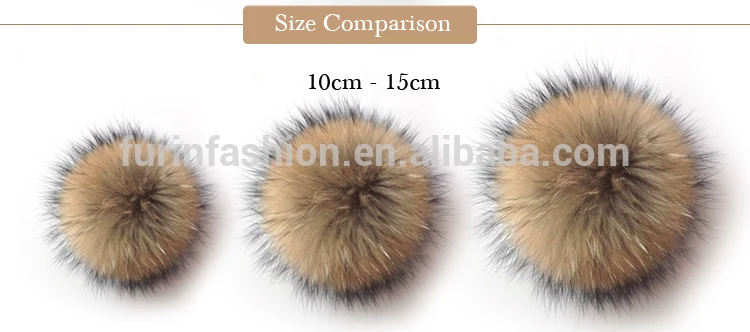 2021 оптовая продажа 18 см большие пушистые съемные помпоны из меха енота для сумок шляп или автомобильных брелоков