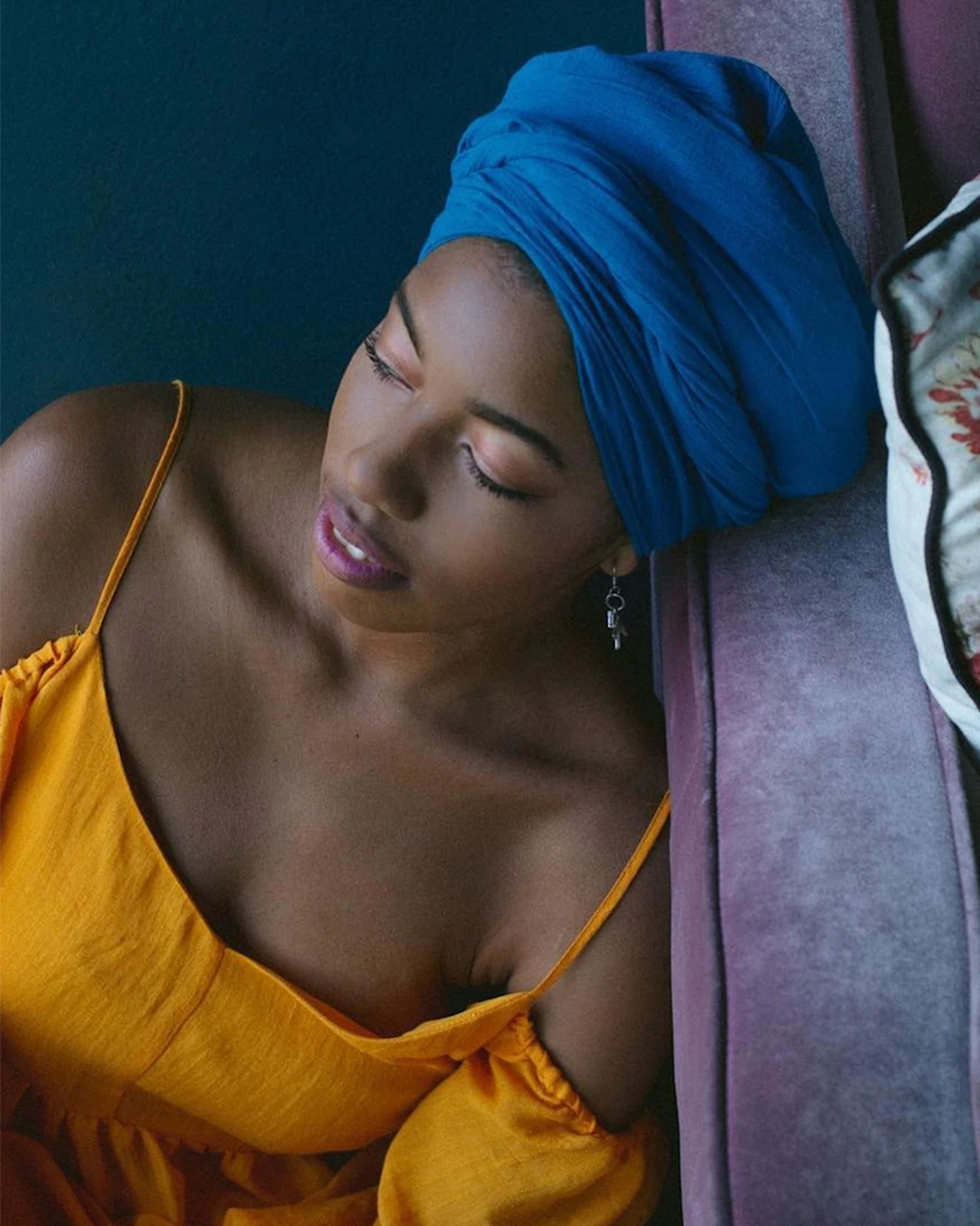 African headscarf long stretch knitted lightweight scarf ladies headscarf tie