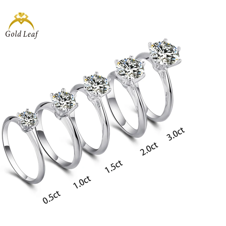 Goldleaf Mossanite Ring 1CT -5CT D Color VVS 18K 16K 14K Gold Plated S925 Sterling Silver Moissanite Ring for women