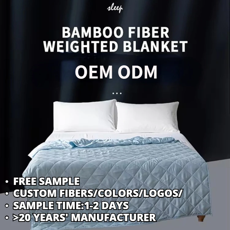 FREE SAMPLE custom hot selling seller sensory relax solve anxiety BAMBOO COVER COOLING DUVET gravity weighed blanket
