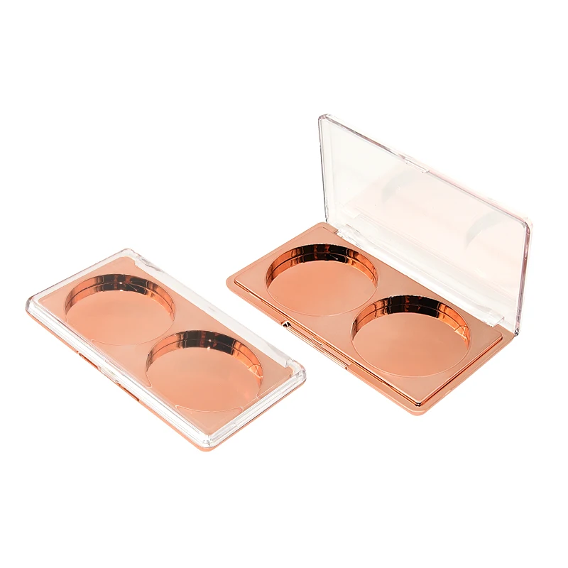 2 tone compact packaging cream blush ckeek empty palette compact gold blusher container