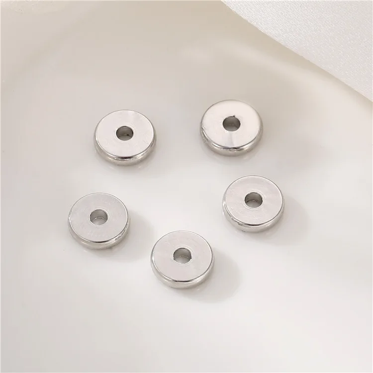 New Trendy Factory Wholesale Irregular 14K Gold Plated Rhodium Plate Spacer Beads Metal Beads for Jewelry Making